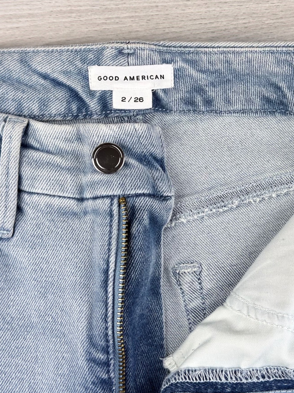 Good American Good Waist Soft Tech High Waist Palazzo Jeans Size 26 - Picture 15 of 15